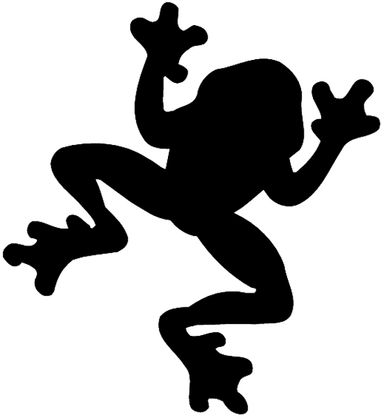 Frog in silhouette vinyl decal. Customize on line.      Animals Insects Fish 004-0949  